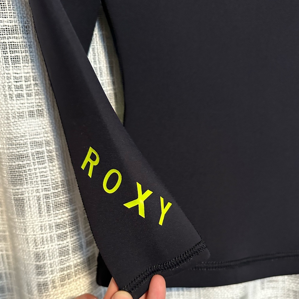 Roxy Black and Yellow Long Sleeve Swim Top - Picture 2 of 5